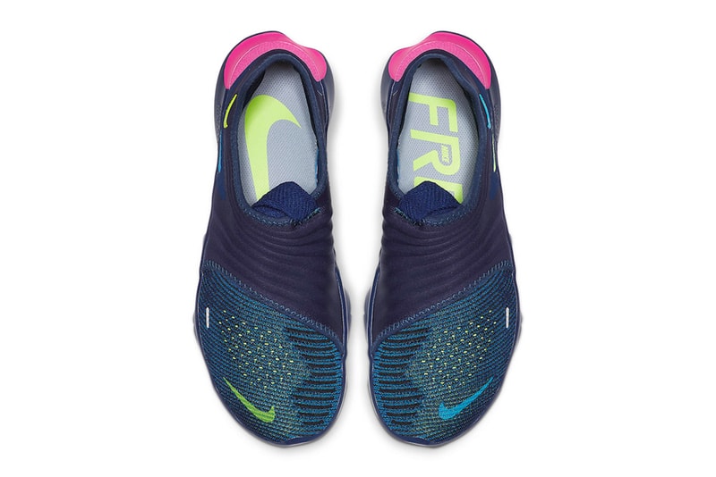 Nike Free RN Flyknit 3.0 Midnight Navy Volt Style Code AQ5707-400
