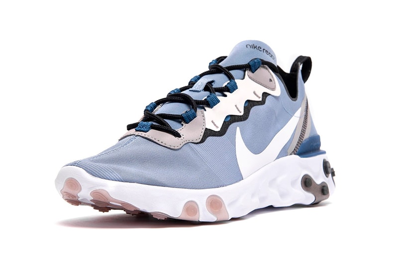 Nike React Element 55 "Indigo Fog" grey blue black white swoosh element 87