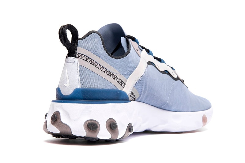 Nike React Element 55 "Indigo Fog" grey blue black white swoosh element 87