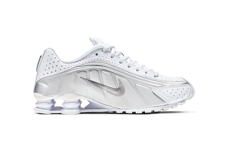 nike shox r4 white metallic silver bright crimson release 