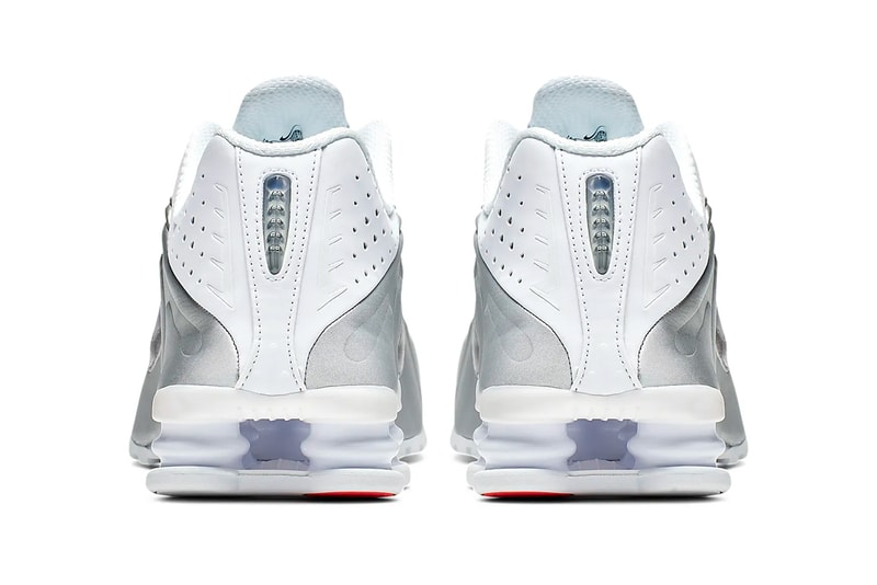 nike shox r4 white metallic silver bright crimson release 