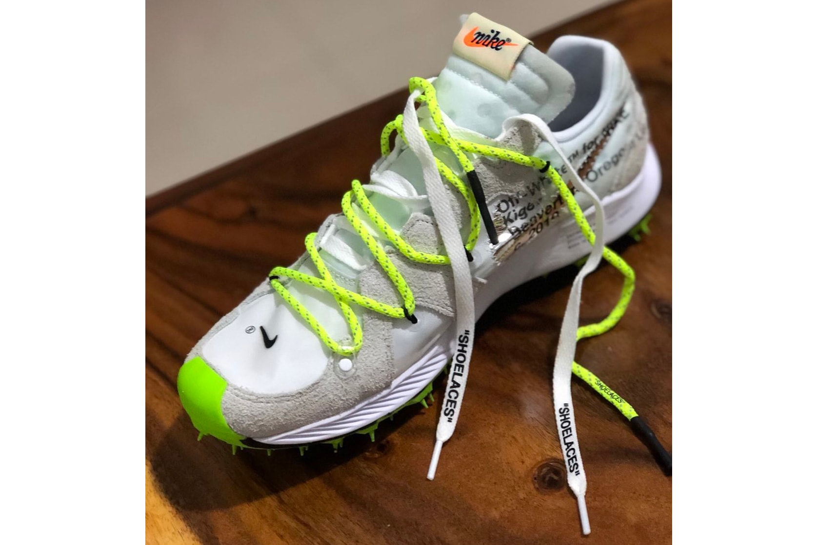 Off-White™ x Nike 2019 Sneakers, Better Look Virgil Abloh Coachella white grey glow in the dark neon green yellow swoosh