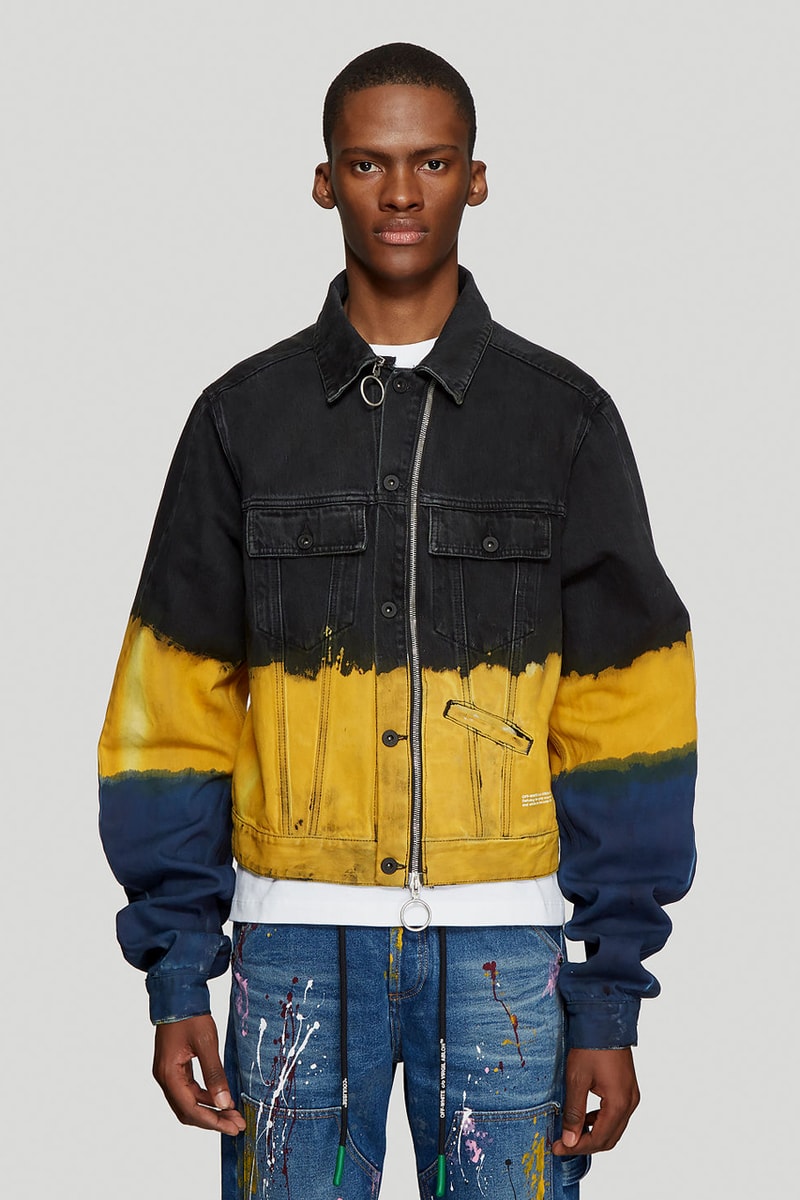off white tie dye denim jacket yellow release spring 2019