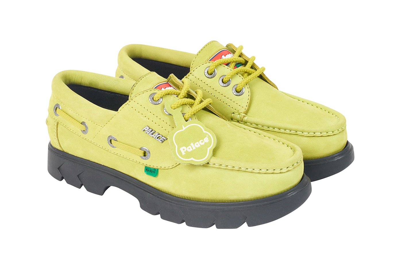 Palace 2019 Summer Footwear kickers collaboration loafer gold bit furry horsehair slip on boat shoe lug sole colorways 