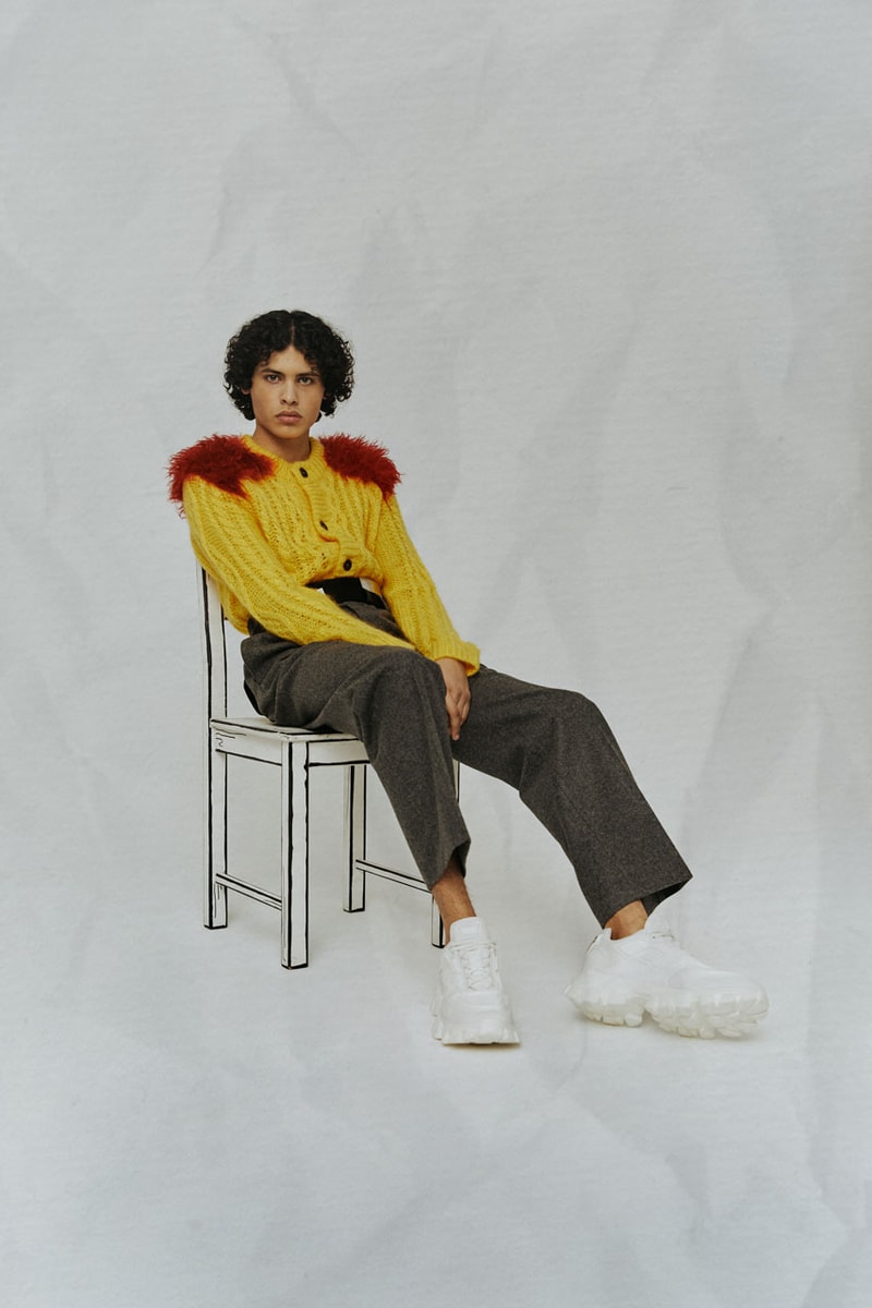 Prada Cloudbust Thunder Spring/Sumer 2019 Lookbook chunky sneaker frankenstein red white blue black sneaker shoe lugged sole