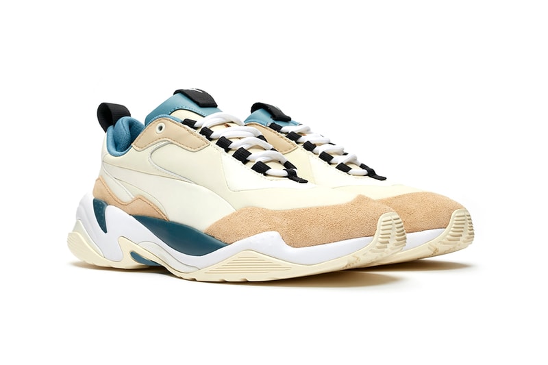 PUMA Thunder Nature Release Information Buy Cop Now "Nasturtium/Silver Grey/Whisper White" "Pale Khaki/Cloud Cream-Bluestone" McQueen Inspiration Spectra Desert Chunky Sneakers Shoe Silhouette