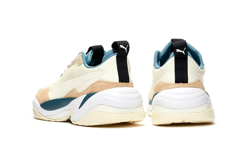 PUMA Thunder Nature Release Information Buy Cop Now "Nasturtium/Silver Grey/Whisper White" "Pale Khaki/Cloud Cream-Bluestone" McQueen Inspiration Spectra Desert Chunky Sneakers Shoe Silhouette