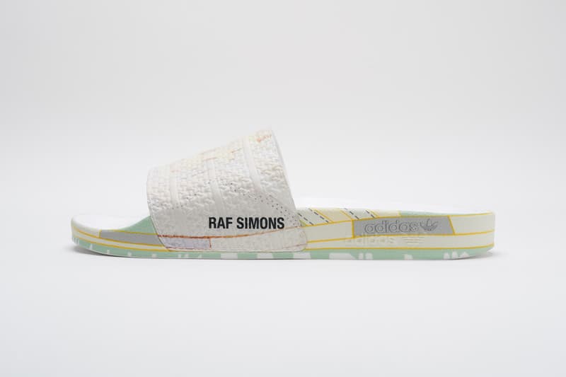 Raf Simons adidas Stan Smith Spring/Summer 2019 SS19 adilette sneaker trainer slider release details date first look closer look micropacer la torsion conquest super peachtree belgian designer footwear collaboration