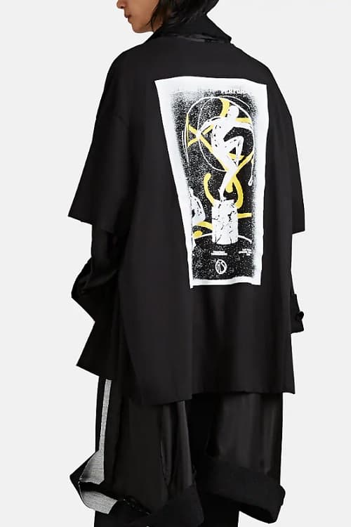 Raf Simons Black Deconstructed Mixed Media Coat outerwear 2019 april barneys where to buy price cost purchase spring summer ss19