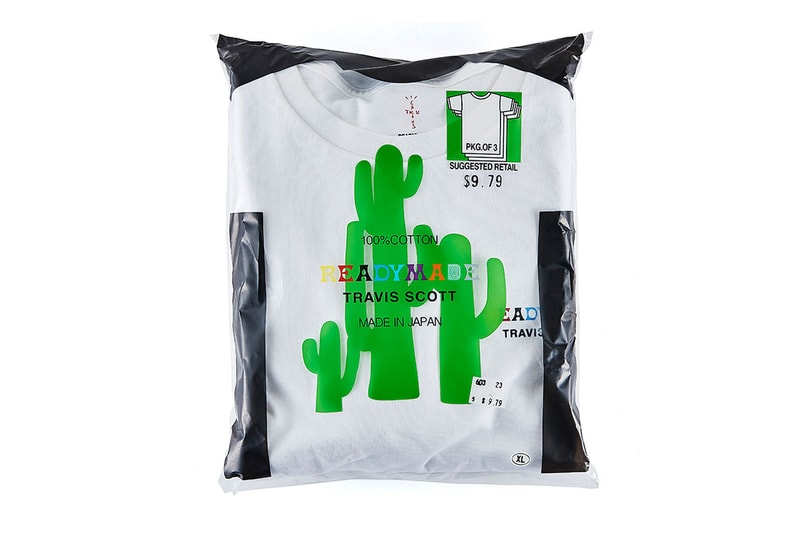 Travis Scott x READYMADE 3-Pack T-Shirt Collaboration release date info astroworld april 13 2019 drop buy white graphic print