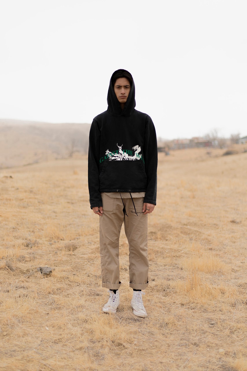 Reese Cooper Barneys New York Pre Fall 2019 Collection Exclusive Stockist USA "Against the Wind" XO Copley Place Madison Avenue Beverly Hills Varsity Jacket Work Shirt Trousers Californian Landscape Artwork T-Shirts Hoodies