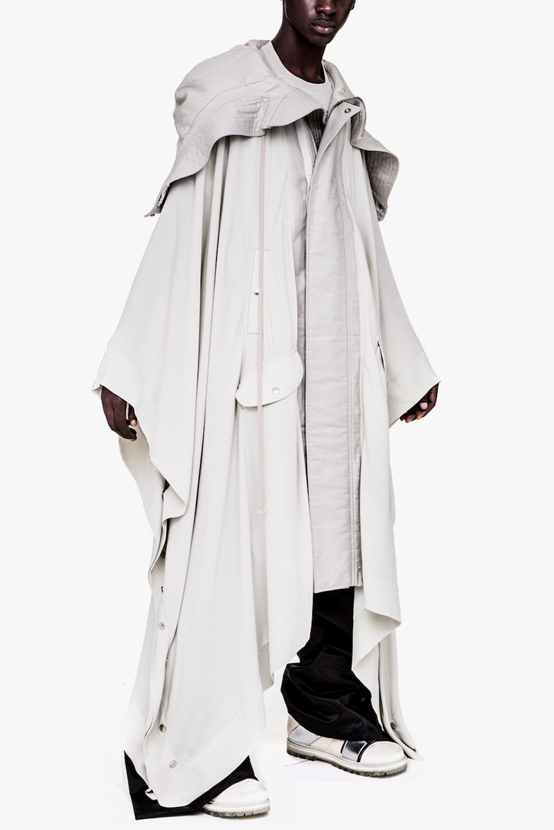 Rick Owens Spring/Summer 2019 ParkaPoncho Coat jacket ss19 babel runway release date info asymmetric deconstructed