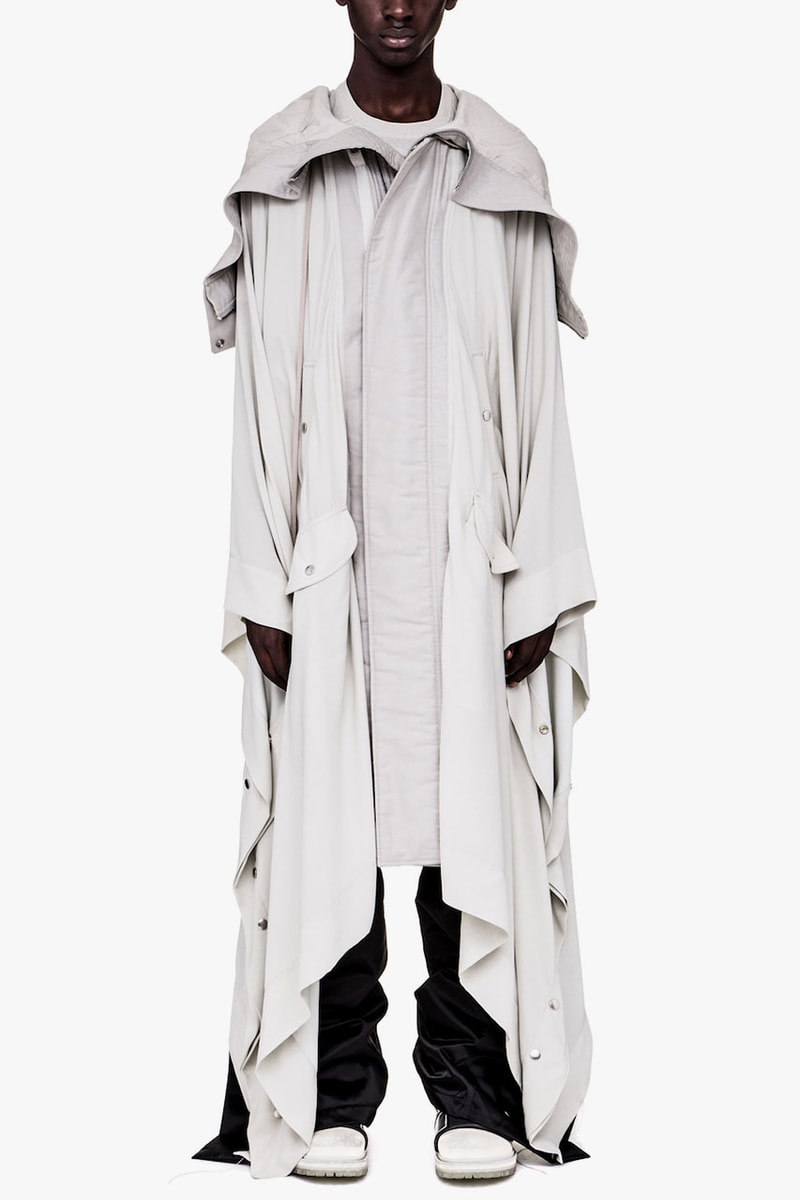 Rick Owens Spring/Summer 2019 ParkaPoncho Coat jacket ss19 babel runway release date info asymmetric deconstructed