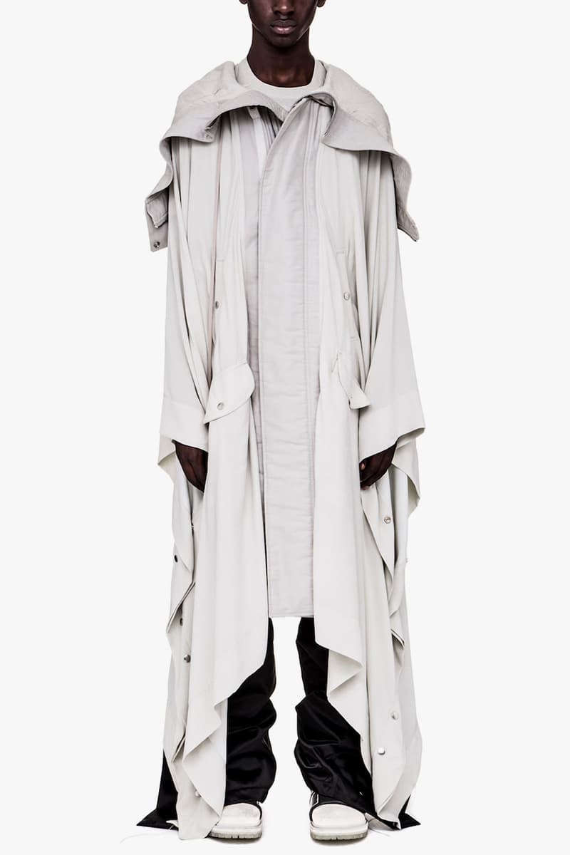 Rick Owens Spring/Summer 2019 ParkaPoncho Coat jacket ss19 babel runway release date info asymmetric deconstructed