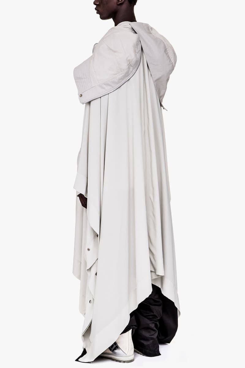 Rick Owens Spring/Summer 2019 ParkaPoncho Coat jacket ss19 babel runway release date info asymmetric deconstructed