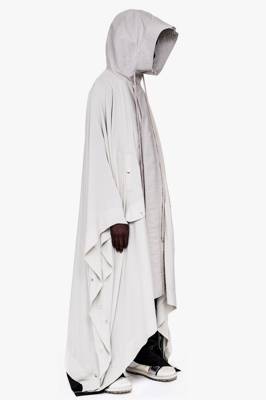 Rick Owens Spring/Summer 2019 ParkaPoncho Coat jacket ss19 babel runway release date info asymmetric deconstructed