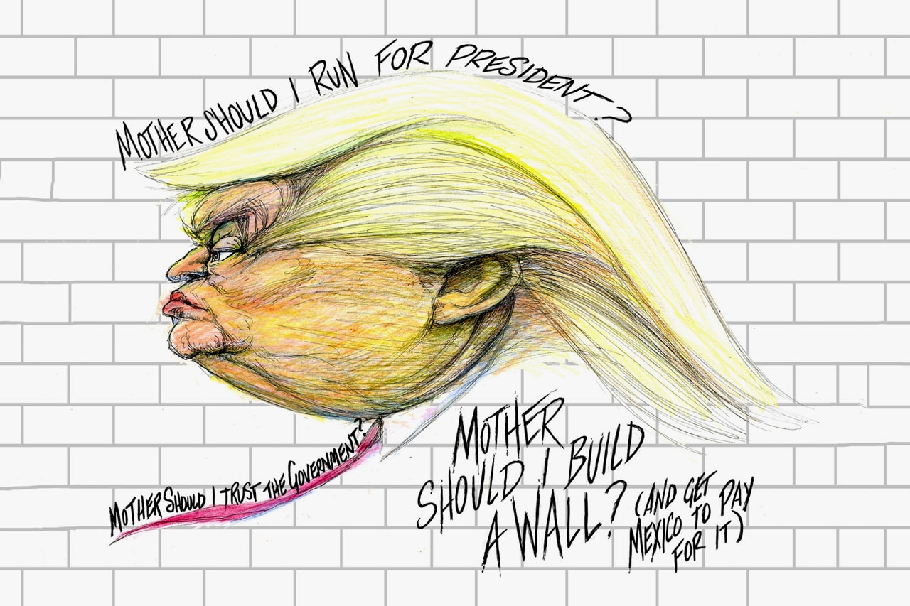 ron english welcome wall united states mexico border president donald trump immigration policy art artworks street art