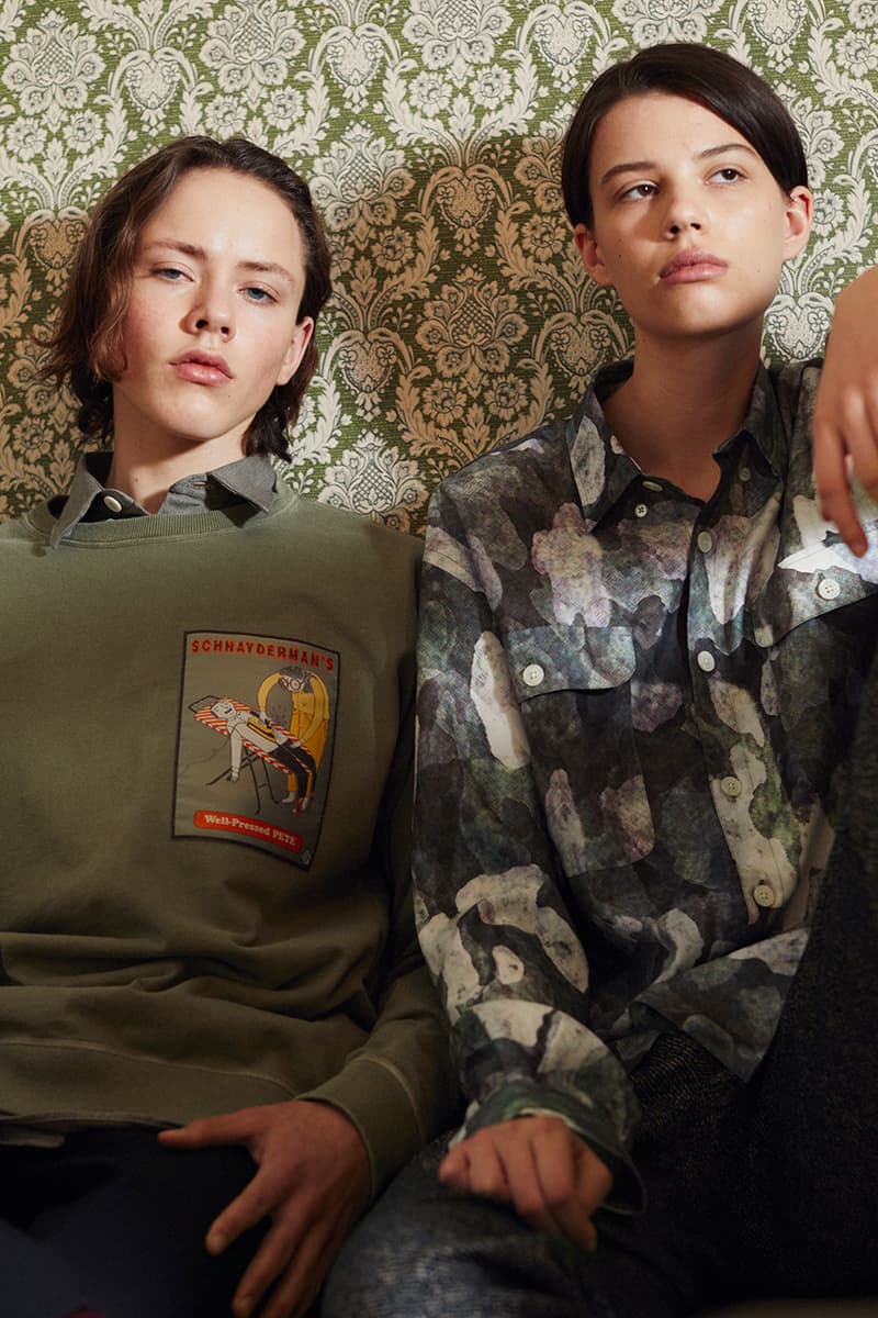 Schnayderman's Fall/Winter 2019 Collection Clothing Cop Purchase Buy Lookbook Lookbooks Collections 90s Inspired Mohair Cashmere Wool Viscose Camouflage Prints Blown Out Proportions Oversized Army Jackets Long Coats Checks Trousers Shirts 