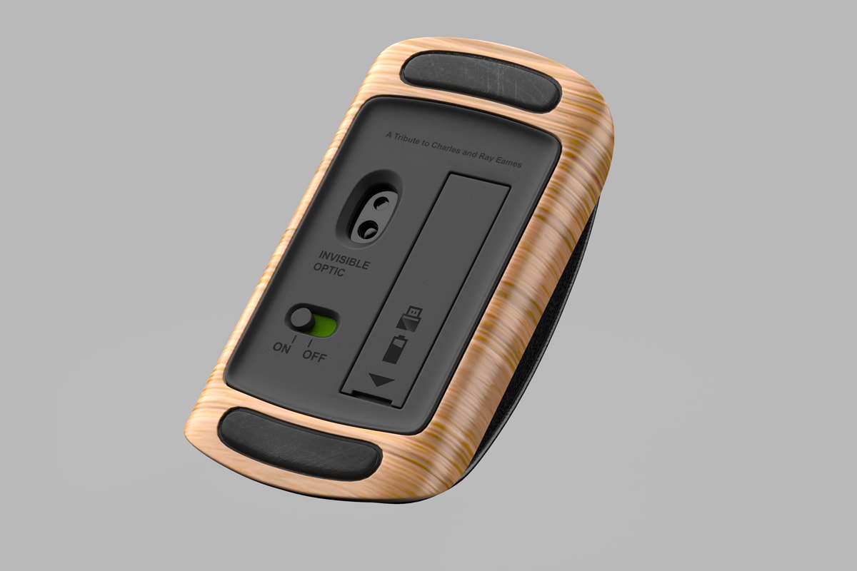 Shane Chen Eames Inspired Lounge Mouse Reimagines the Simple Everyday Device mid century design technology wood chair