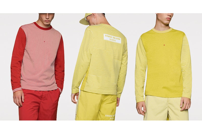 Stone Island Marina Spring/Summer 2019 Collection lookbook italian sportswear brand beach wear casual sports horizontal vertical stripes garment dyed cardigan cotton jersey ss'019 ss19 