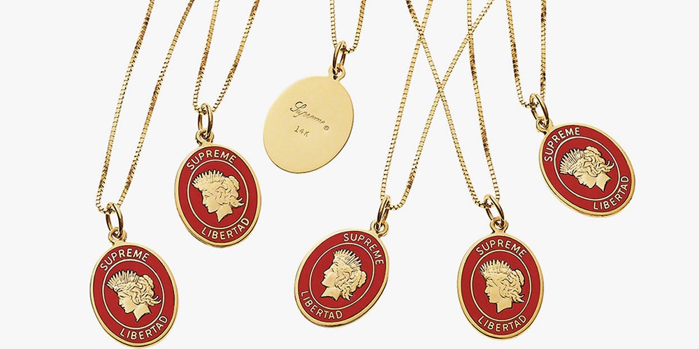 Supreme Libertad 14k Gold Pendant Out Now | Hypebeast