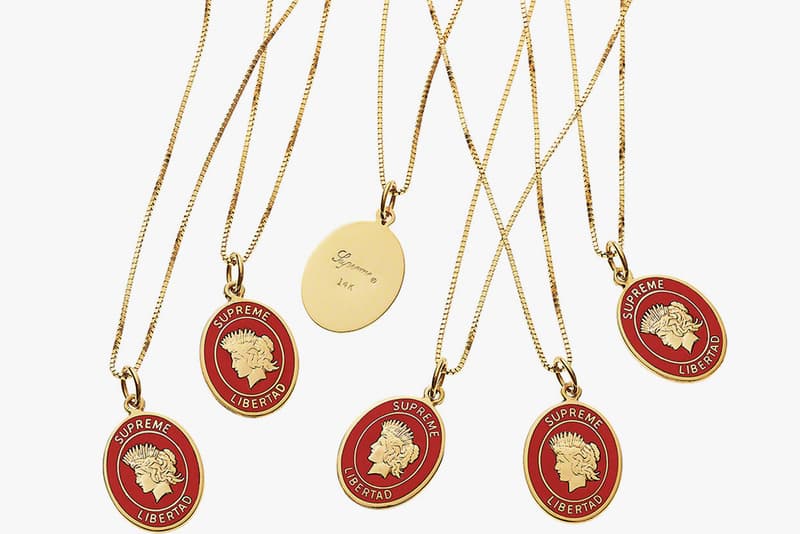 Supreme Libertad 14k Gold Pendant On Sale Available For Sale Information 500 USD 378 GBP Expensive Accessories SS19 Spring/Summer 2019