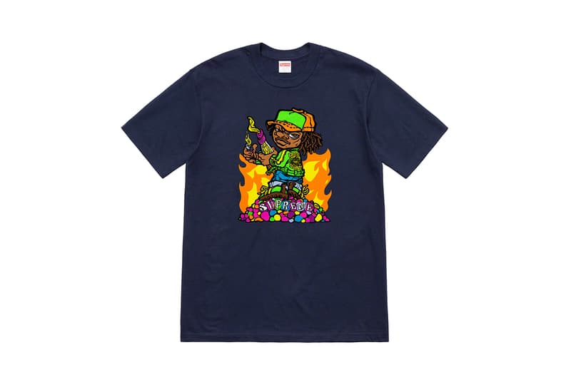 Supreme Spring 2019 Nine T Shirts Release Salvador Dali Justin Jirad Marvel Ghost Rider new York tee shirts graphics art prints keyboard cupid Meissen Cupid Figurines