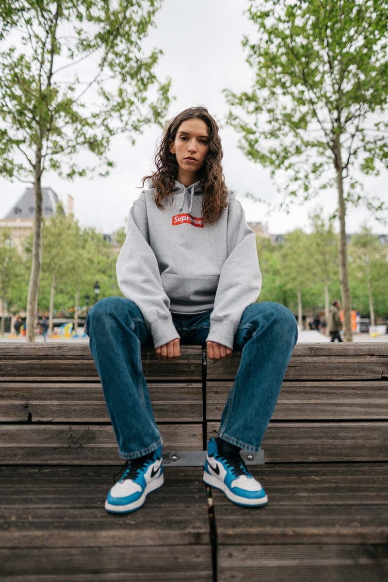 Supreme x Swarovski Box Logo Anniversary Drop collection on body hoodie tee shirt release day april 25 2019 exclusive france paris day model colorway crystal