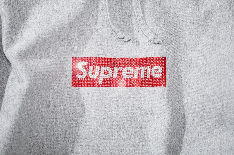 Supreme 25th Anniversary Swarovski Box Logo Info skate New York BOGO james jebbia crystals local sports fashion streetwear 