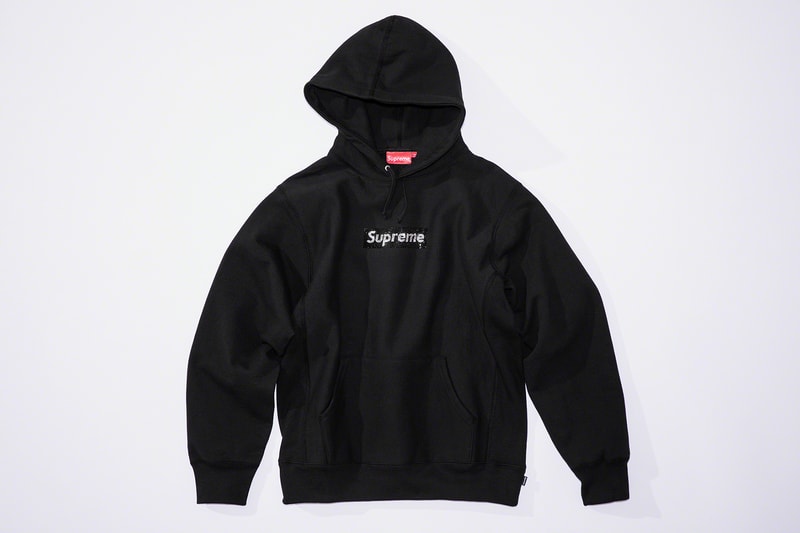 Supreme 25th Anniversary Swarovski Box Logo Info skate New York BOGO james jebbia crystals local sports fashion streetwear 