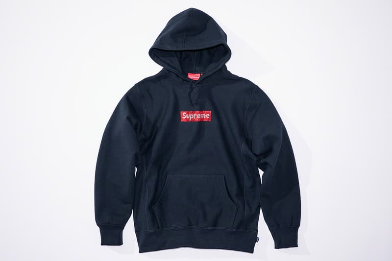 Supreme 25th Anniversary Swarovski Box Logo Info skate New York BOGO james jebbia crystals local sports fashion streetwear 