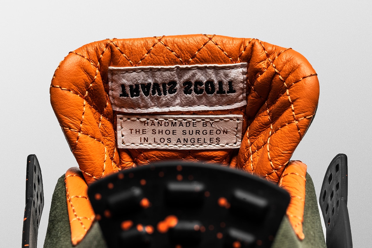 The Shoe Surgeon Travis Scott Air Jordan 1 AJ4 Military Inspired Authentic Vintage Fabric Python Swoosh Luxury 1 of 1 Exclusive Quilted Orange Plonge Canvas Black White Khaki Astroworld Tour Custom Sneakers Footwear