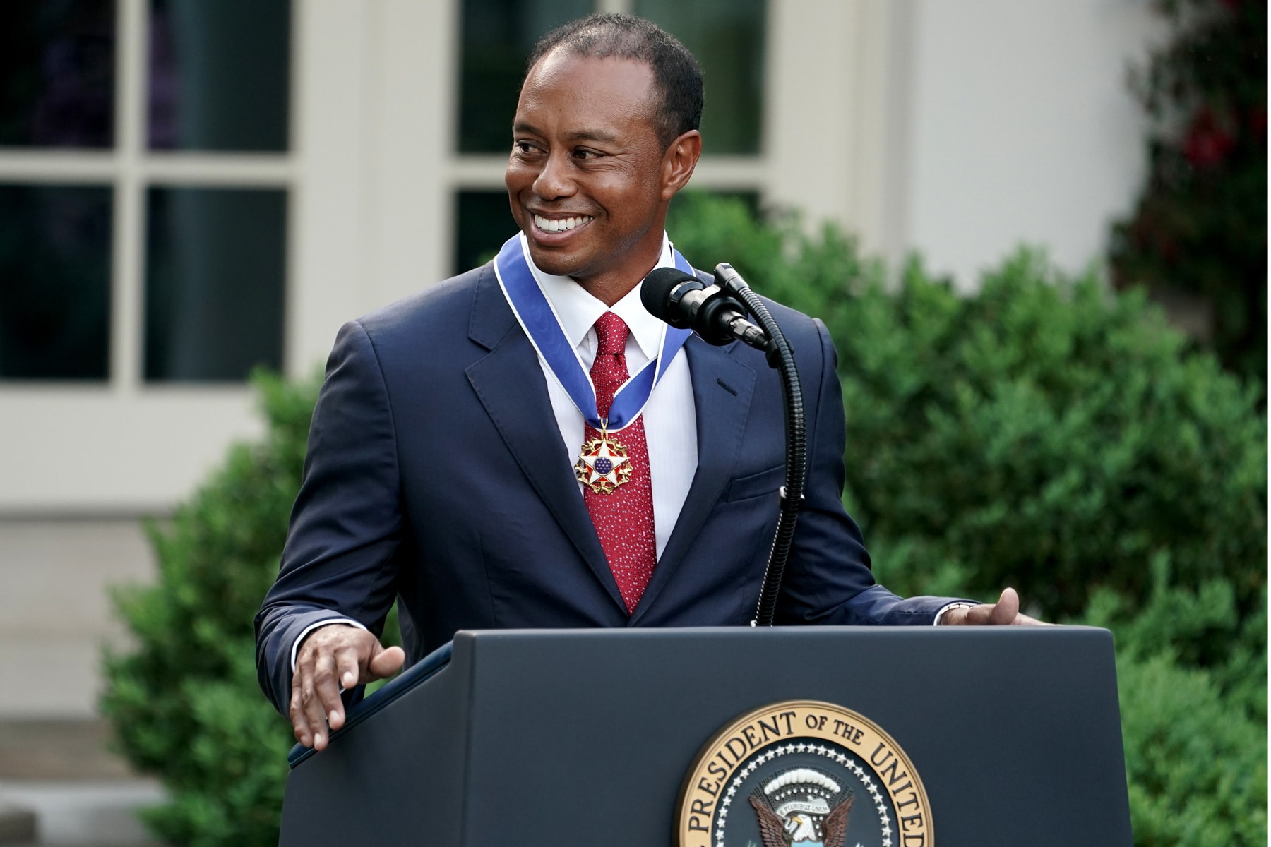Tiger Woods Receiving Presidential Medal of Freedom president donald trump golf nike golfing masters  