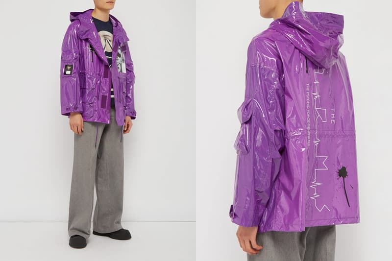 UNDERCOVER SS19 Pixelated Graphic Vinyl Parka release info drop date pricing purple jun takashi matchesfashion.com pockets cargo technical techwear military