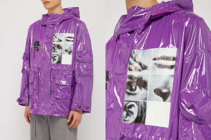 UNDERCOVER SS19 Pixelated Graphic Vinyl Parka release info drop date pricing purple jun takashi matchesfashion.com pockets cargo technical techwear military 