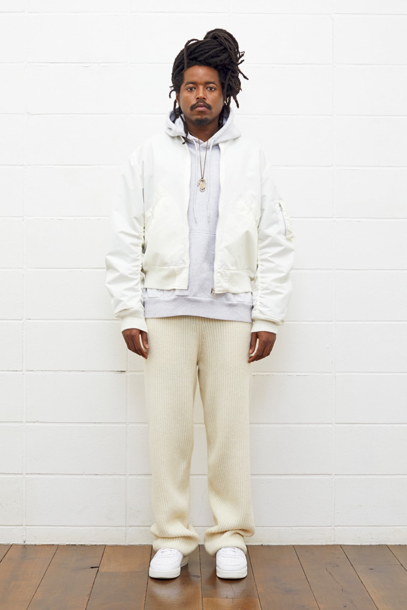 UNUSED Fall Winter 2019 Collection Lookbook japanese label imprint brand A$ap rocky coverchord casualwear menswear womenswear americana shearling varsity knits overcoats flannel shirting trousers pants bottoms shorts cinch 