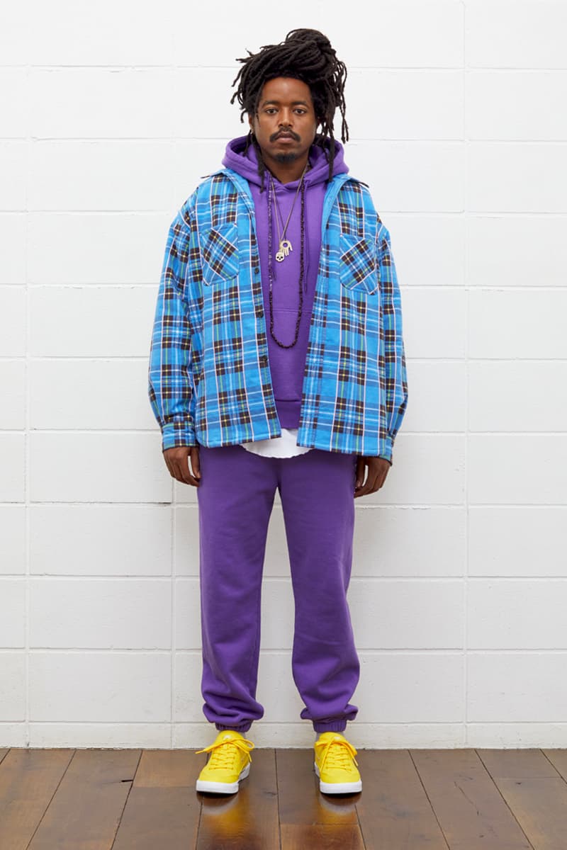 UNUSED Fall Winter 2019 Collection Lookbook japanese label imprint brand A$ap rocky coverchord casualwear menswear womenswear americana shearling varsity knits overcoats flannel shirting trousers pants bottoms shorts cinch