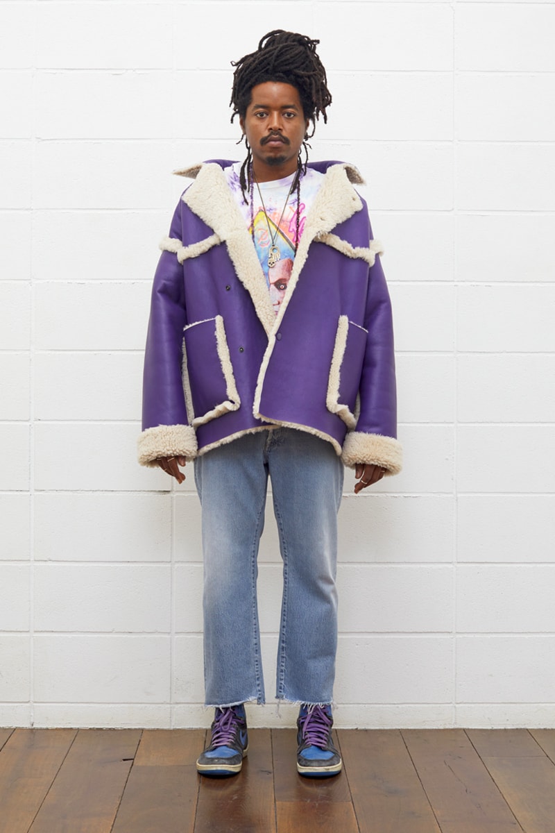 UNUSED Fall Winter 2019 Collection Lookbook japanese label imprint brand A$ap rocky coverchord casualwear menswear womenswear americana shearling varsity knits overcoats flannel shirting trousers pants bottoms shorts cinch 