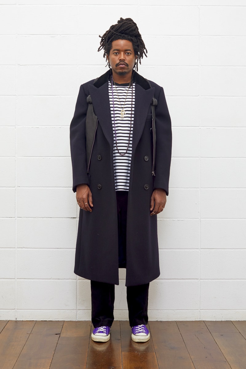 UNUSED Fall Winter 2019 Collection Lookbook japanese label imprint brand A$ap rocky coverchord casualwear menswear womenswear americana shearling varsity knits overcoats flannel shirting trousers pants bottoms shorts cinch 