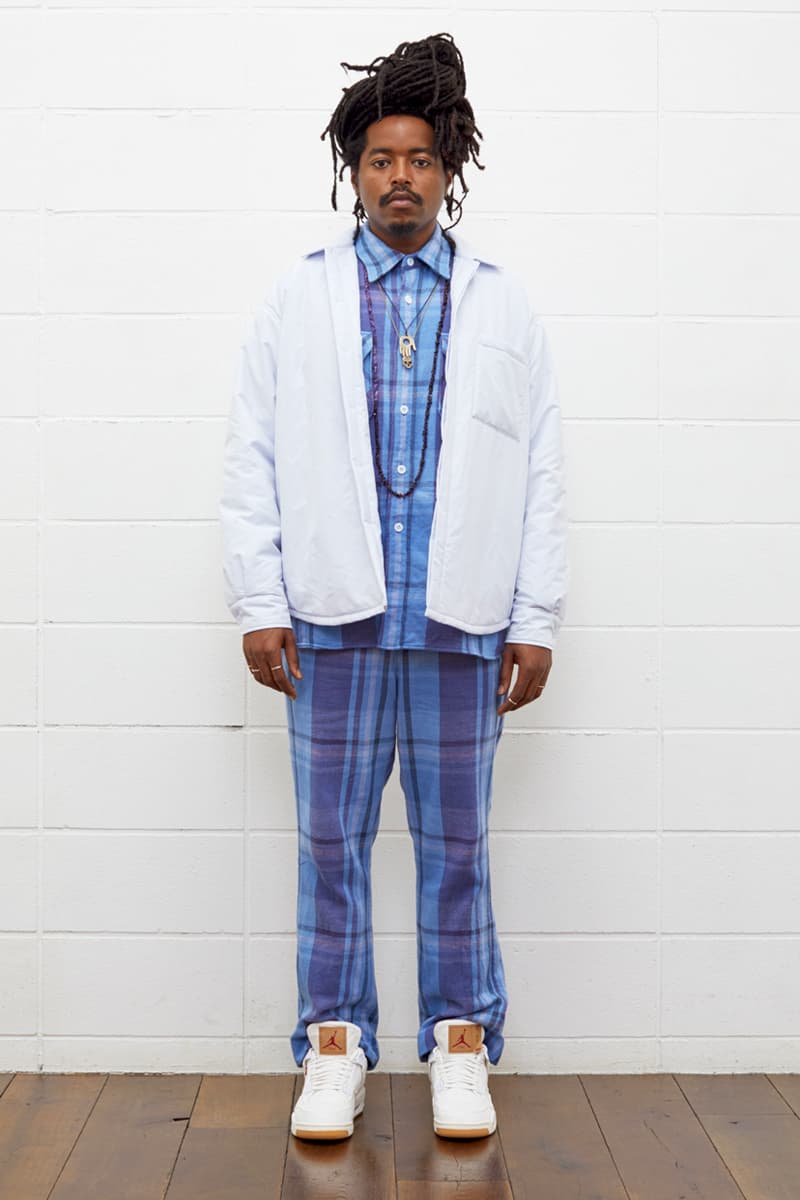 UNUSED Fall Winter 2019 Collection Lookbook japanese label imprint brand A$ap rocky coverchord casualwear menswear womenswear americana shearling varsity knits overcoats flannel shirting trousers pants bottoms shorts cinch