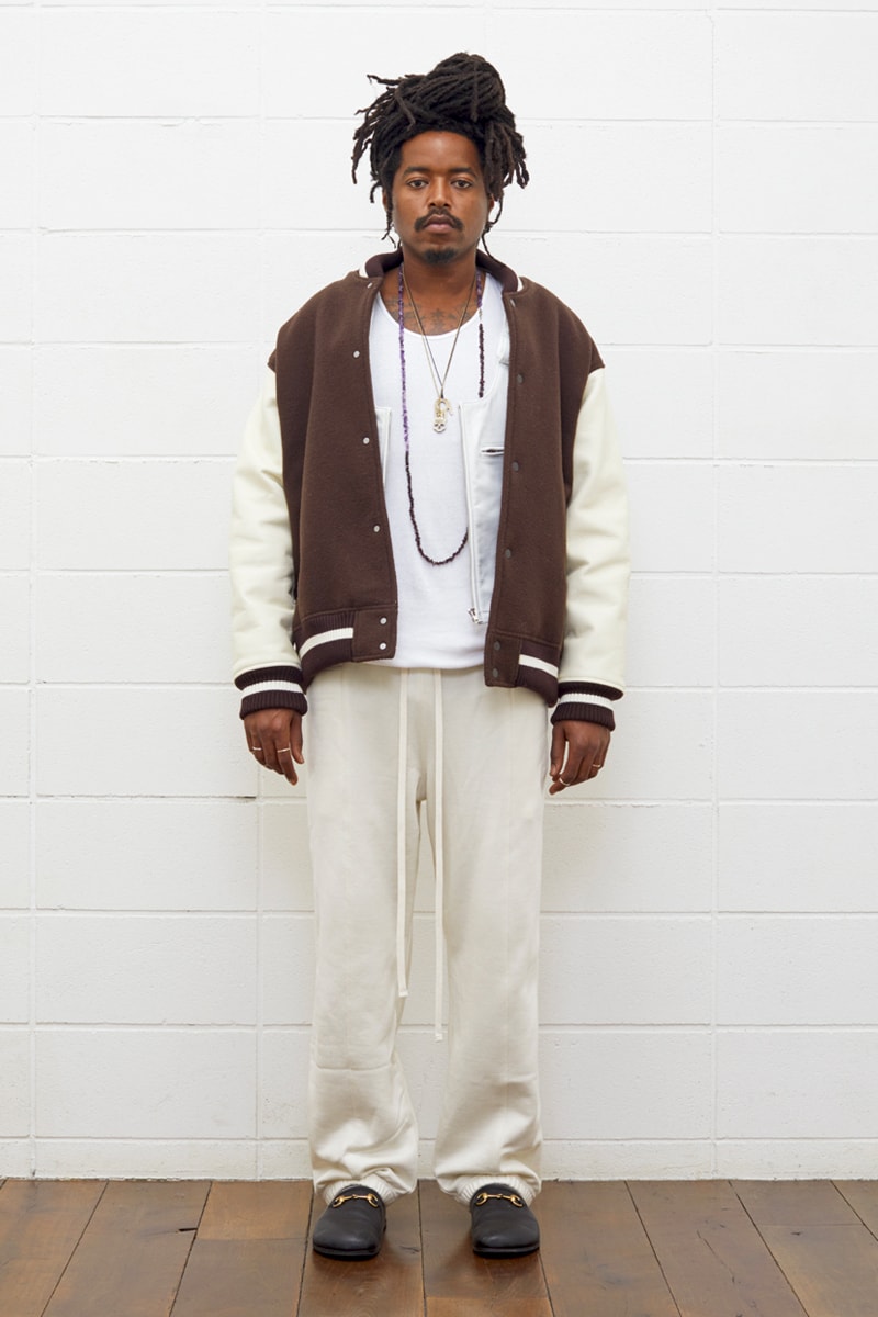 UNUSED Fall Winter 2019 Collection Lookbook japanese label imprint brand A$ap rocky coverchord casualwear menswear womenswear americana shearling varsity knits overcoats flannel shirting trousers pants bottoms shorts cinch 
