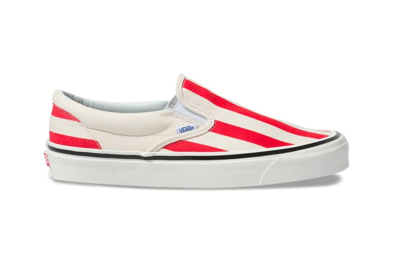 Vans Drops a Candy Stripe Pack for the Warmer Months era slipon shoes red blue green
