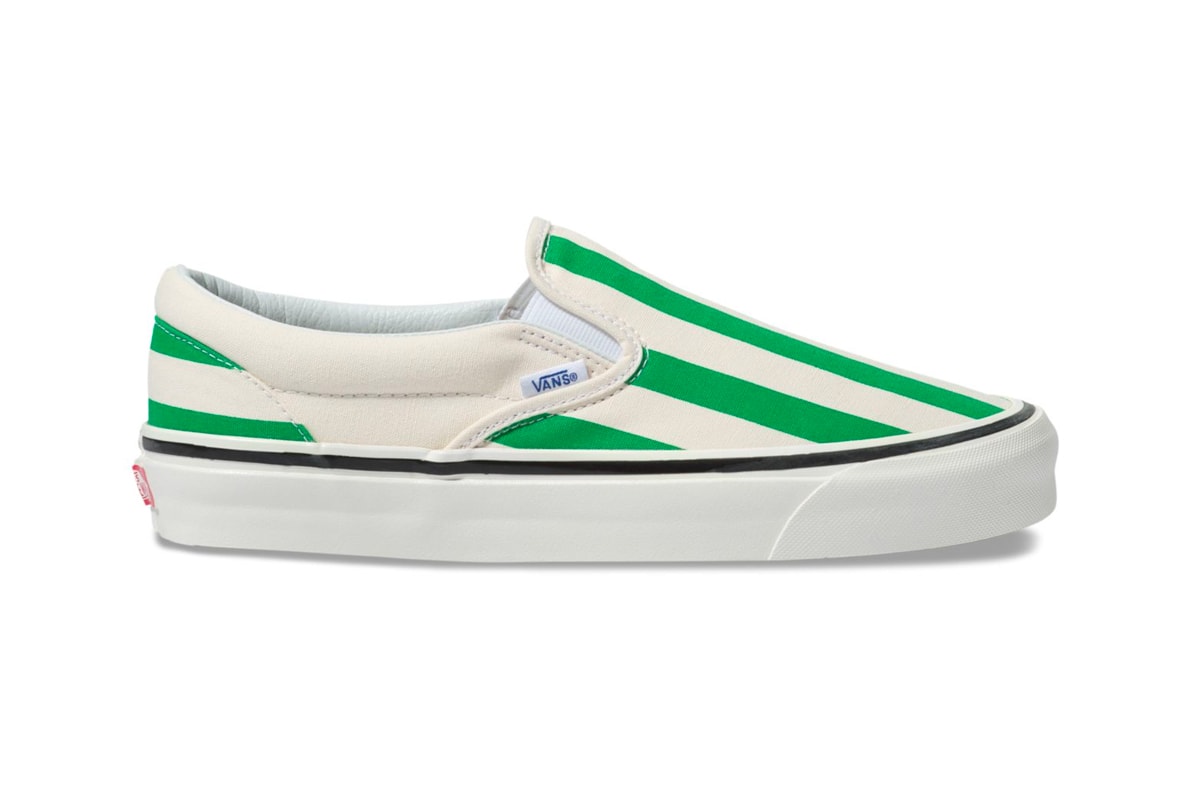 Vans Drops a Candy Stripe Pack for the Warmer Months era slipon shoes red blue green 