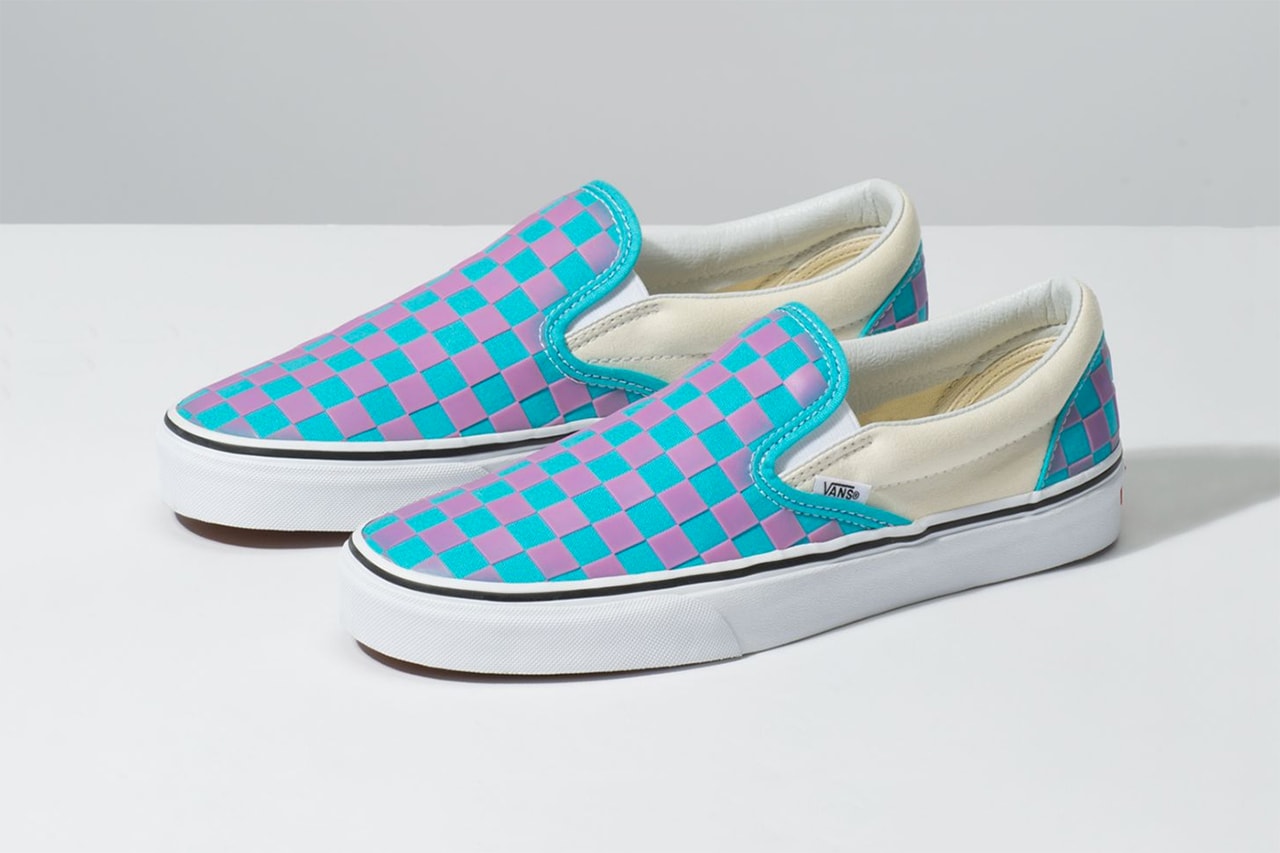 Vans Thermochrome Color changing shifting temperature heat sensitive checkerboard slip on old skool purple pink light blue orange release details closer look buy purchase cop where to how