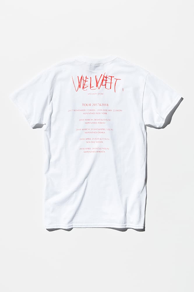 VELVET x NEPENTHES Tokyo Vintage Pop-Up, Collaboration items track suit painted exclusive drop release date south2west8 japan tour