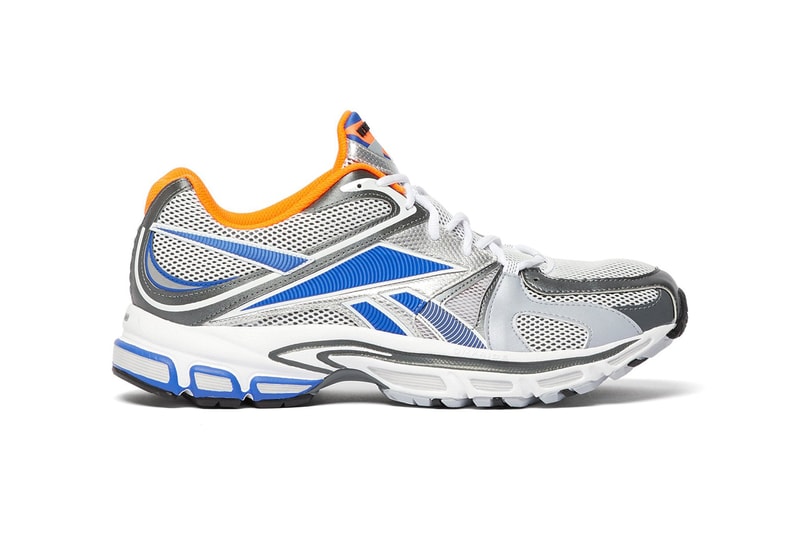 Vetements Reebok Spike Runner 200 Mesh Runner Runway Sneaker Drop Release Date Buy Now Information Demna Gvasalia White Grey Neon Orange Blue Collaboration Footwear Dad Shoe