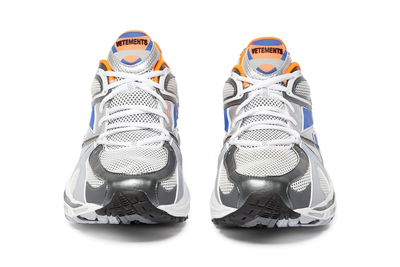 Vetements Reebok Spike Runner 200 Mesh Runner Runway Sneaker Drop Release Date Buy Now Information Demna Gvasalia White Grey Neon Orange Blue Collaboration Footwear Dad Shoe