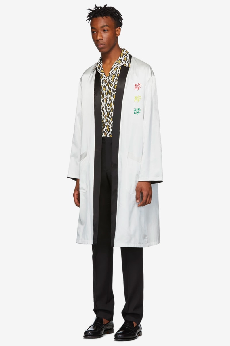 Wacko Maria Reversible Gown Coat Release Dragon Black White