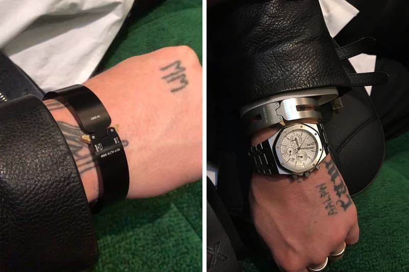 1017 ALYX 9SM Rollercoaster Bracelet Teaser Bangle Matthew M Williams Black Silver block chain pilot project Avery Dennison Copenhagen Fashion Summit