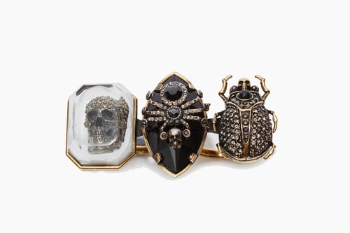 Alexander Mcqueen Jeweled Insect Double Ring